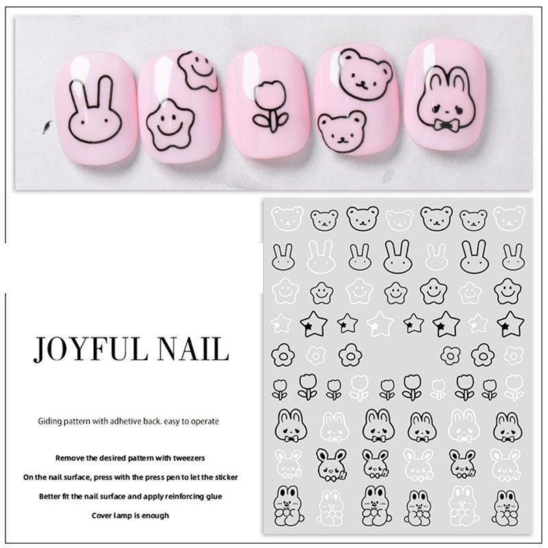 Fashion 6# Cartoon Bunny Nail Stickers