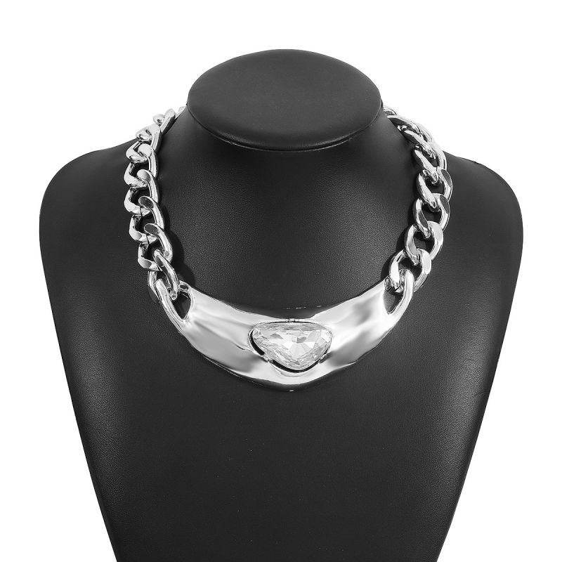 Fashion 4# Alloy Diamond Geometric Necklace