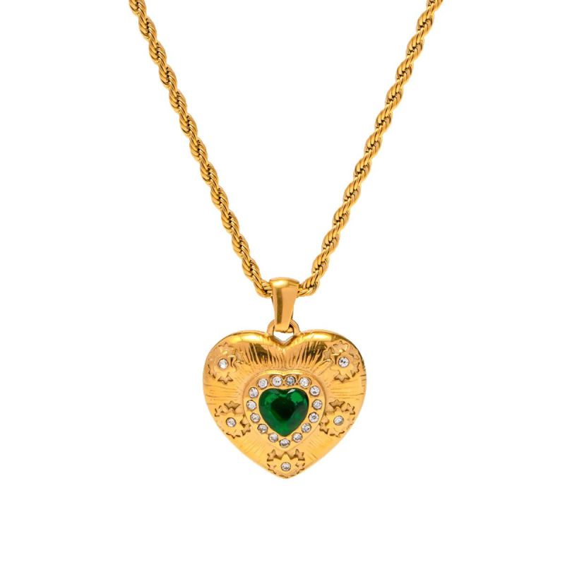 Fashion Gold Alloy Diamond Love Necklace