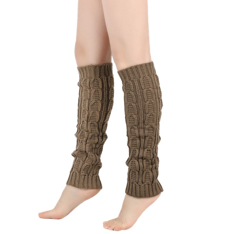 Fashion Khaki Wool Knitted Leg Warmers