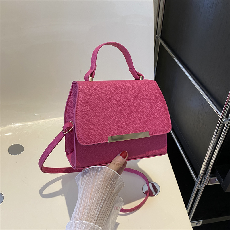Fashion Rose Pink Pu Flap Crossbody Bag