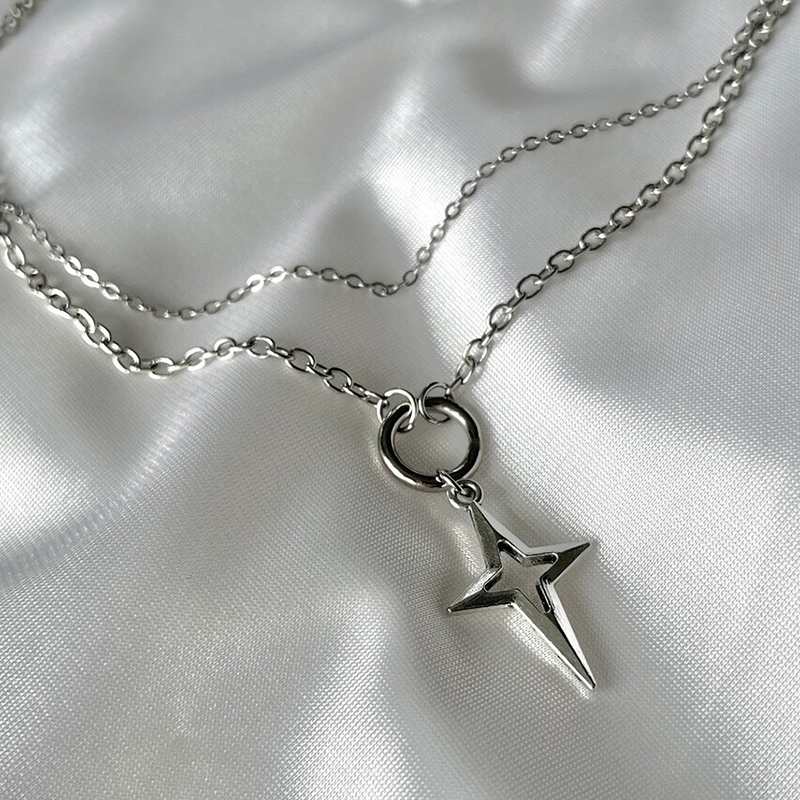 Fashion Silver Alloy Starburst Necklace