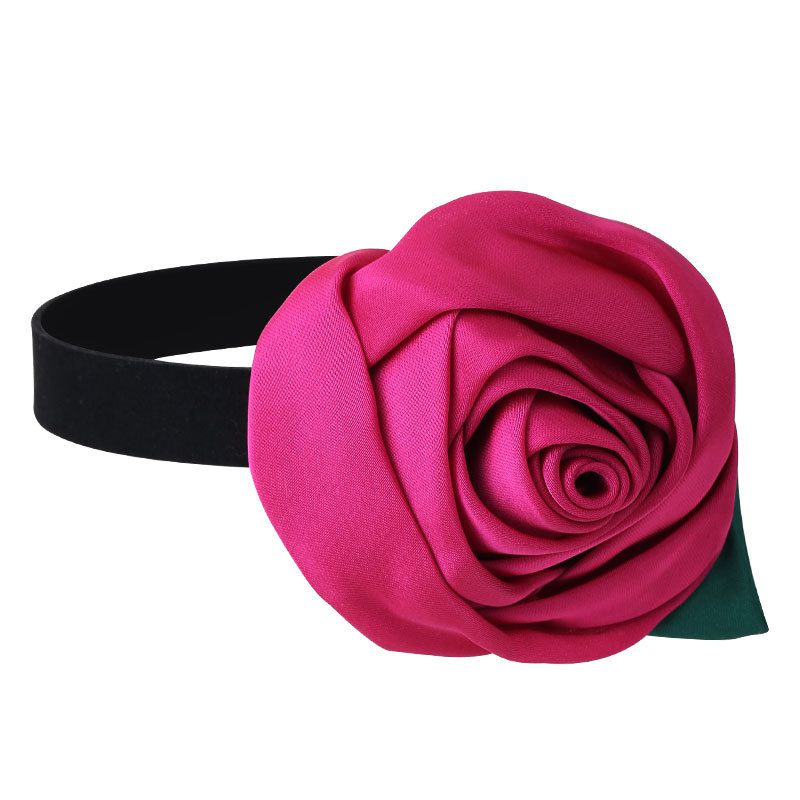 Fashion Rose Red Fabric Flower Necklace