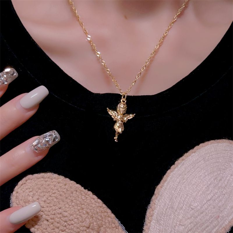 Fashion Gold Copper Angel Necklace