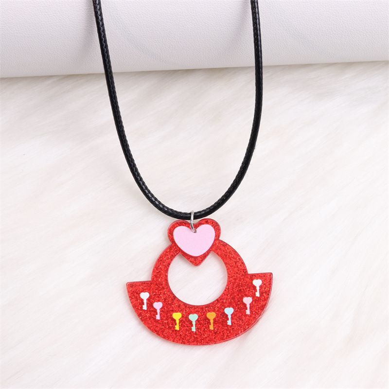 Fashion Love Key Boat-necklace Acrylic Love Boat Necklace