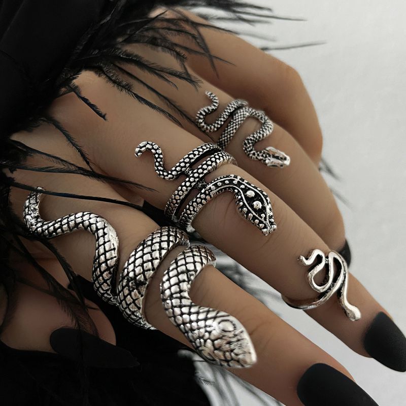 Fashion 1# Alloy Geometric Snake Ring Set