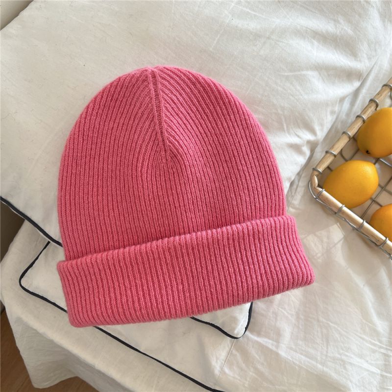 Fashion 11 Light Plate Wool Hat Peach Color Wool Knitted Beanie