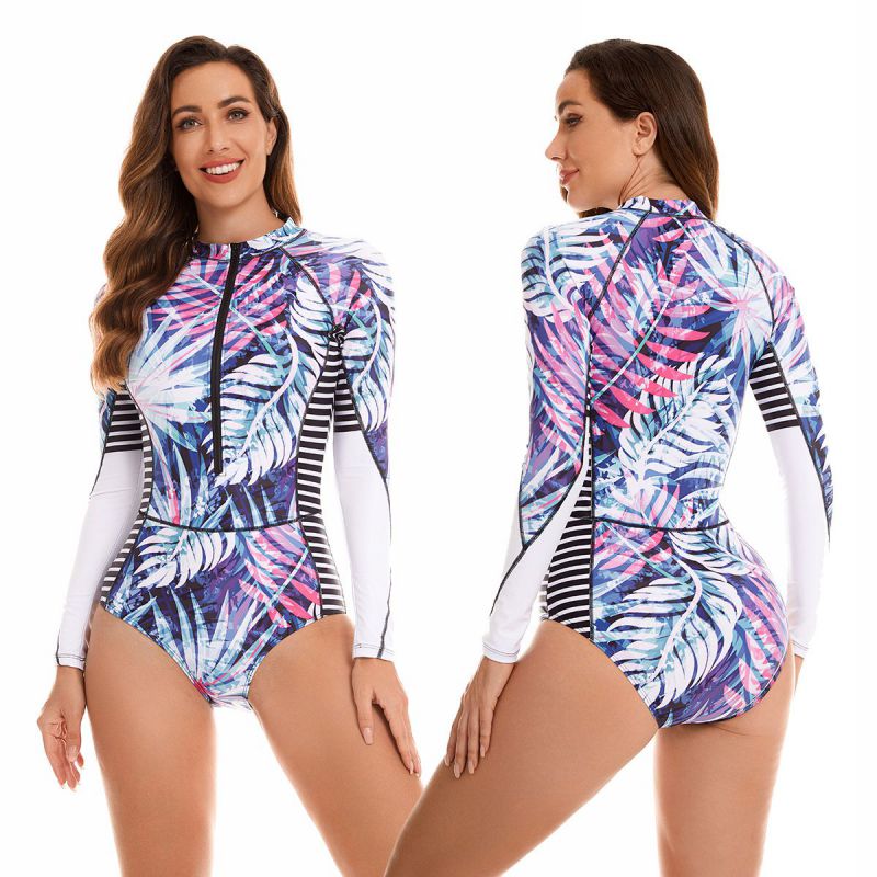Fashion Color Polyester Printed Long Sleeve Wetsuit