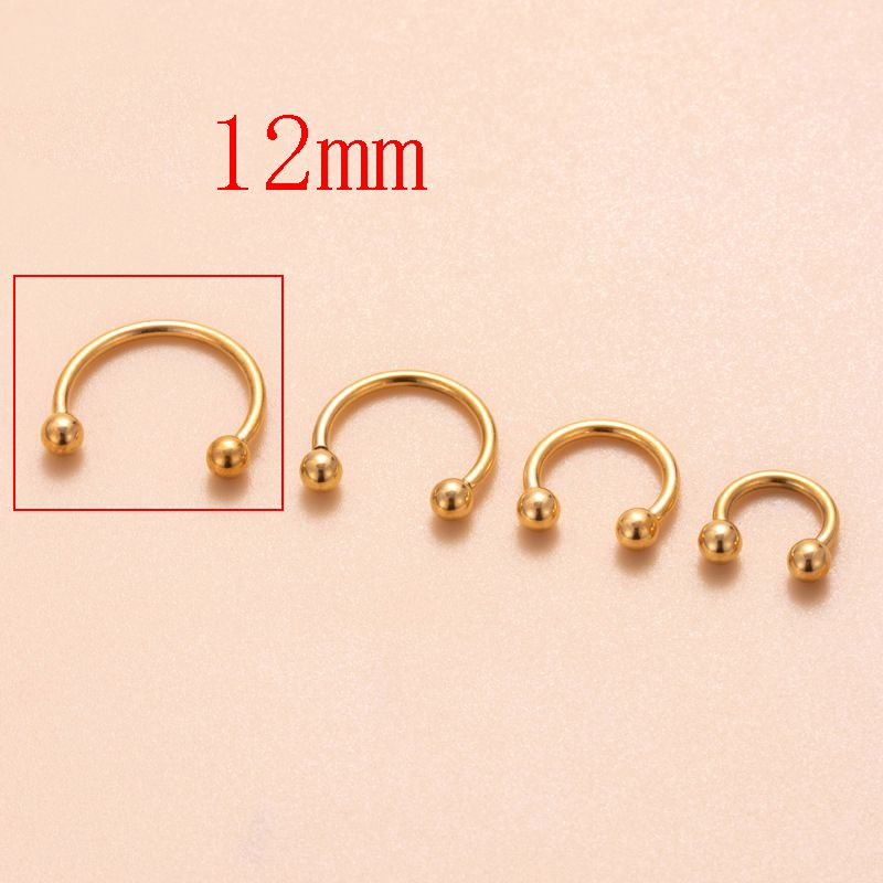 Fashion Gold C-ring-12mm Stainless Steel Screw Cartilage Piercing Nose Ring