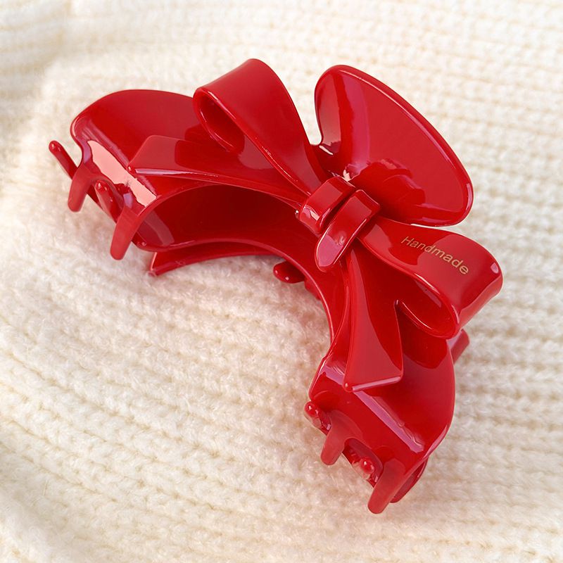 Fashion Red Acetate Bow Tie Gripper