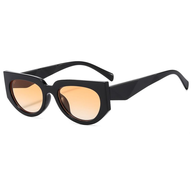Fashion Black Framed Double Orange Slices Ac Cat Eye Sunglasses