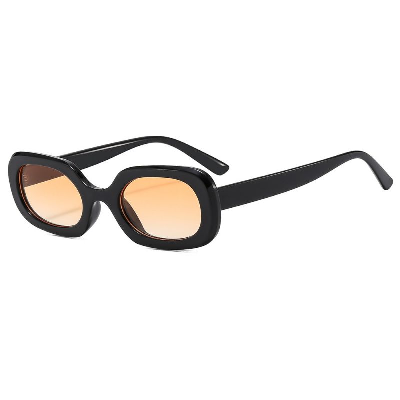 Fashion Black Framed Double Orange Slices Ac Oval Sunglasses