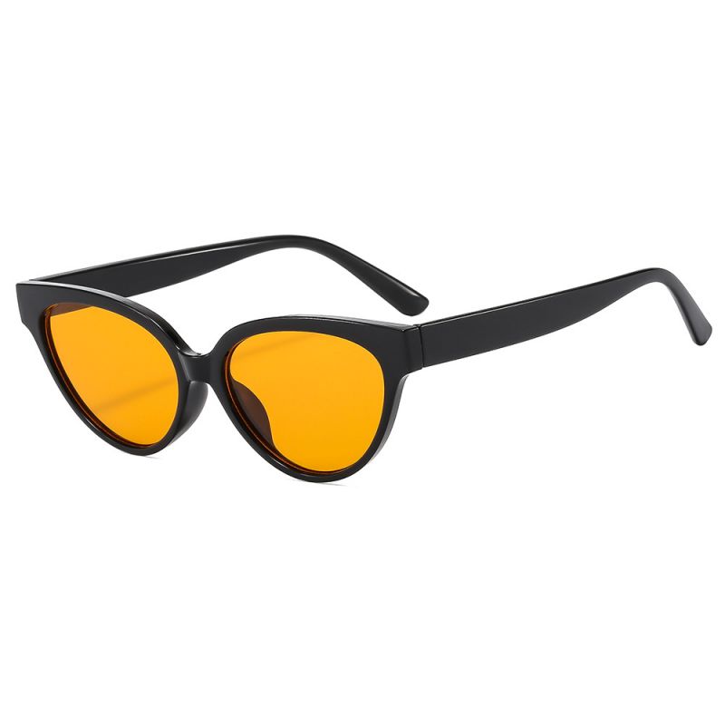 Fashion Black Framed Orange Slices Cat Eye Large Frame Sunglasses