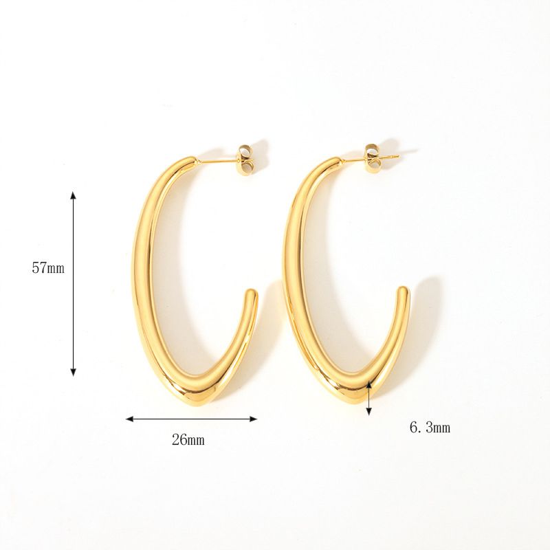 Fashion 7# Stainless Steel Gold-plated Geometric Earrings