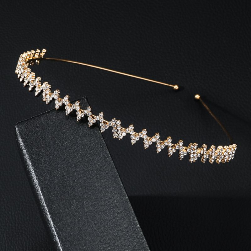 Fashion Gold Geometric Diamond-encrusted Hairband
