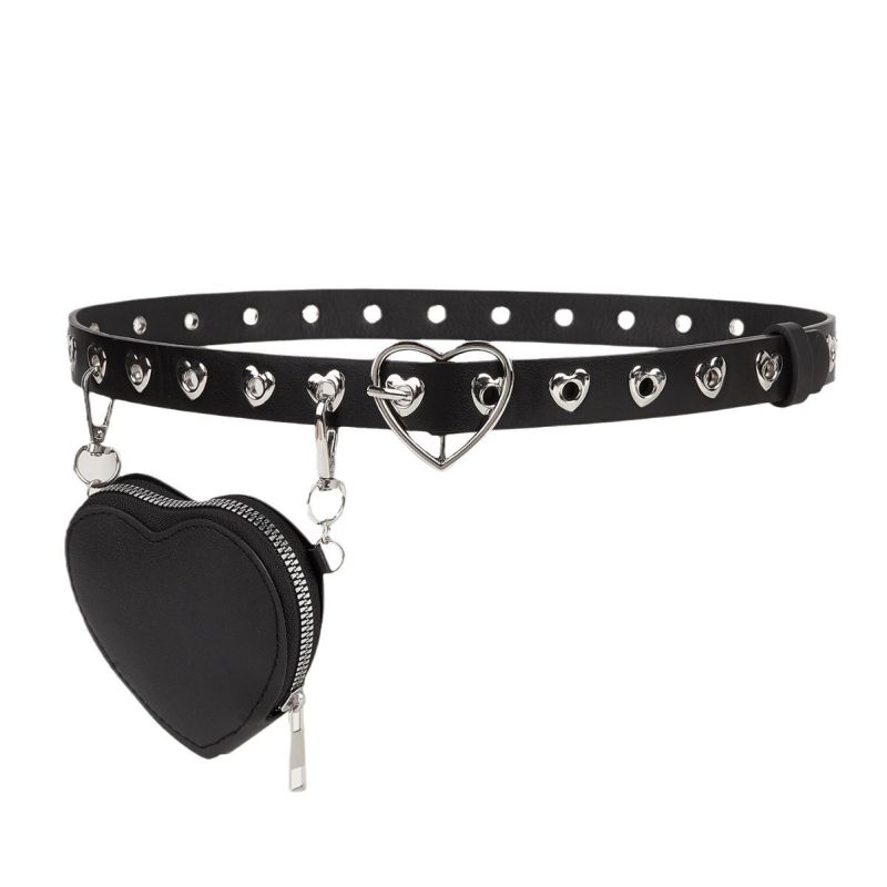 Fashion (2024 Model) Love Buttonhole + Love Bag Metal Love Belt Wide Belt