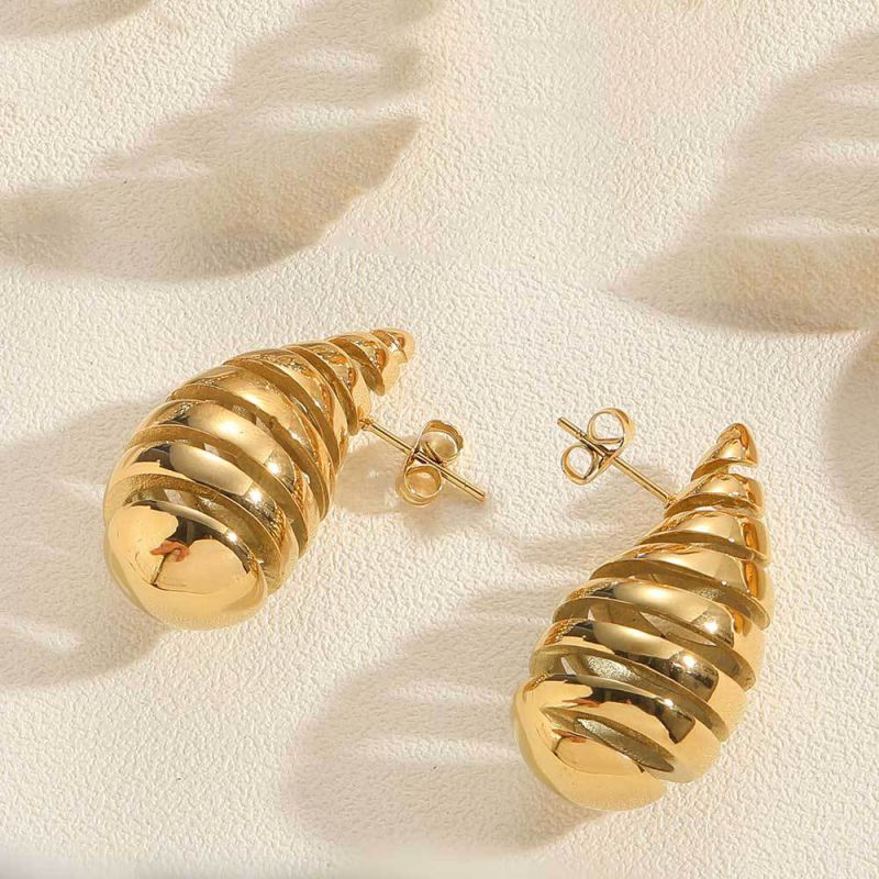 Fashion Honeycomb Earrings Stainless Steel Water Drop Geometric Stud Earrings