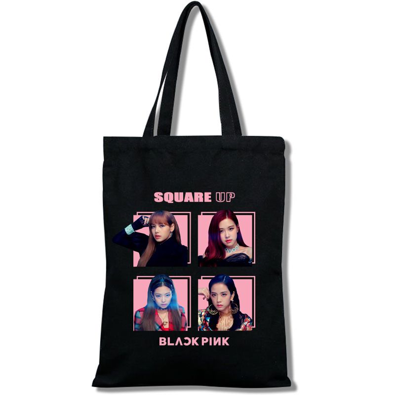 Fashion G Black Canvas Printed Large Capacity Shoulder Bag