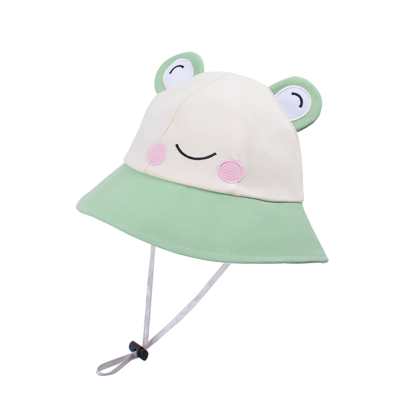 Fashion Green Frog Cotton Cartoon Big Brim Sun Hat