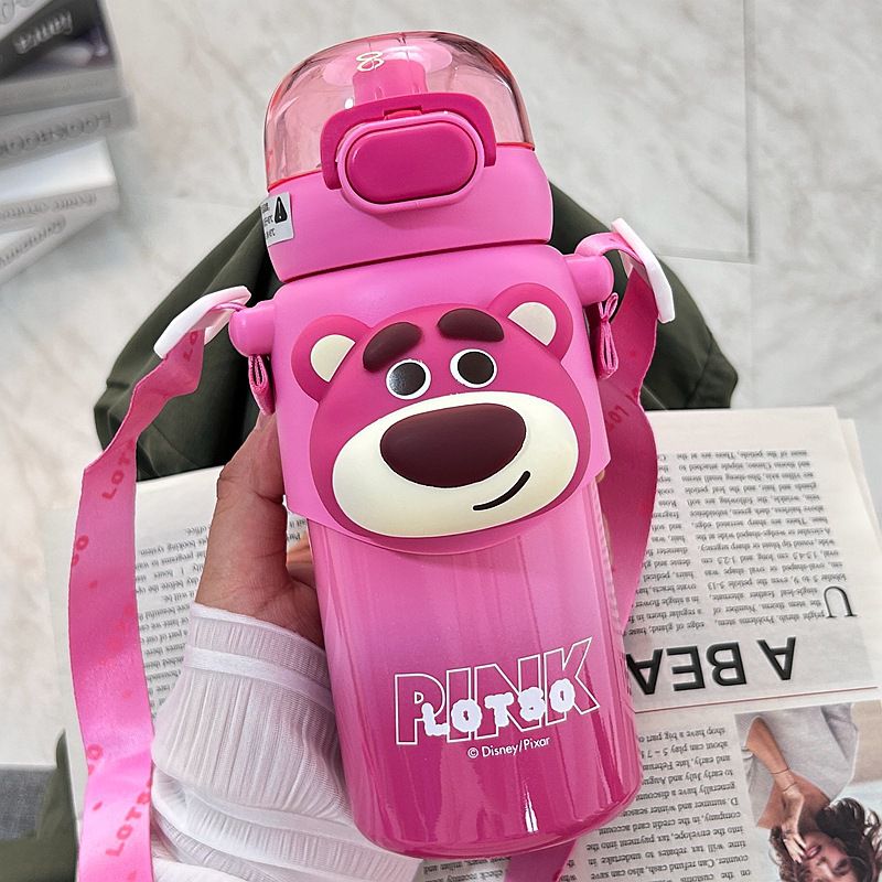 Fashion Disney Dudu Thermos Cup 460ml-red Strawberry Bear Stainless Steel Large Capacity Thermos Cup