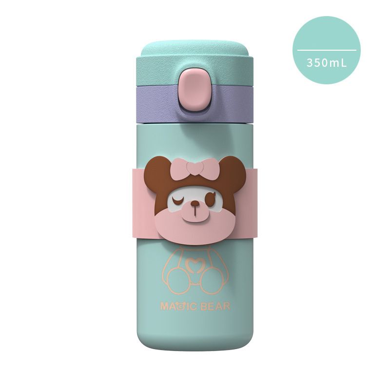 Fashion Styling Powder Blue 350ml Stainless Steel Cartoon Large Capacity Thermos Cup