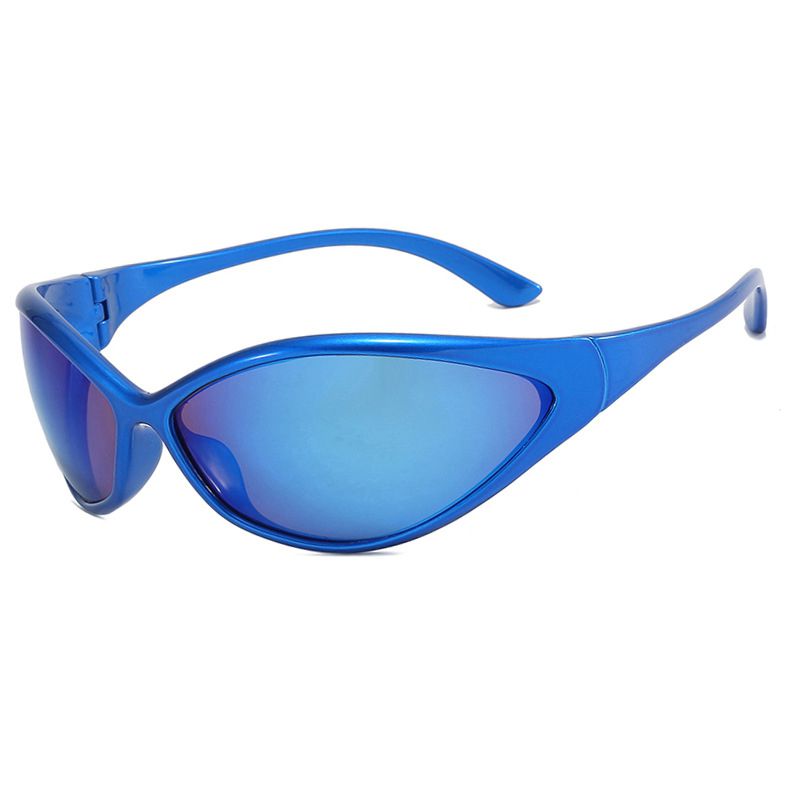 Fashion Blue Frame Blue Mercury Ac Shaped Sunglasses