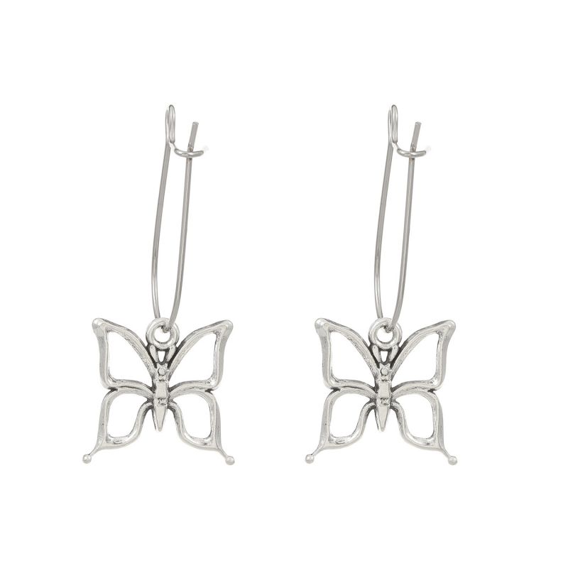 Fashion 7# Alloy Hollow Butterfly Earrings