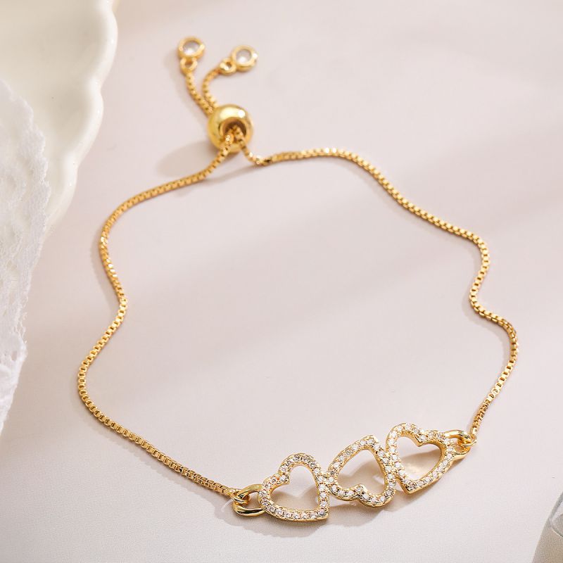 Fashion Love Copper Gold-plated Zirconium Love Bracelet