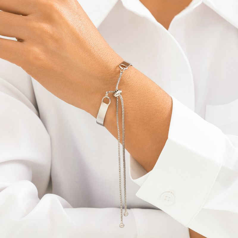 Fashion Silver Metallic Geometric Glossy Bracelet