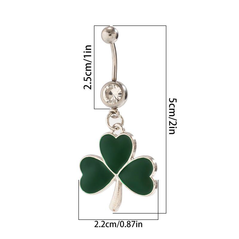 Fashion 3# Alloy Oil Dripping Clover Navel Piercing Nail