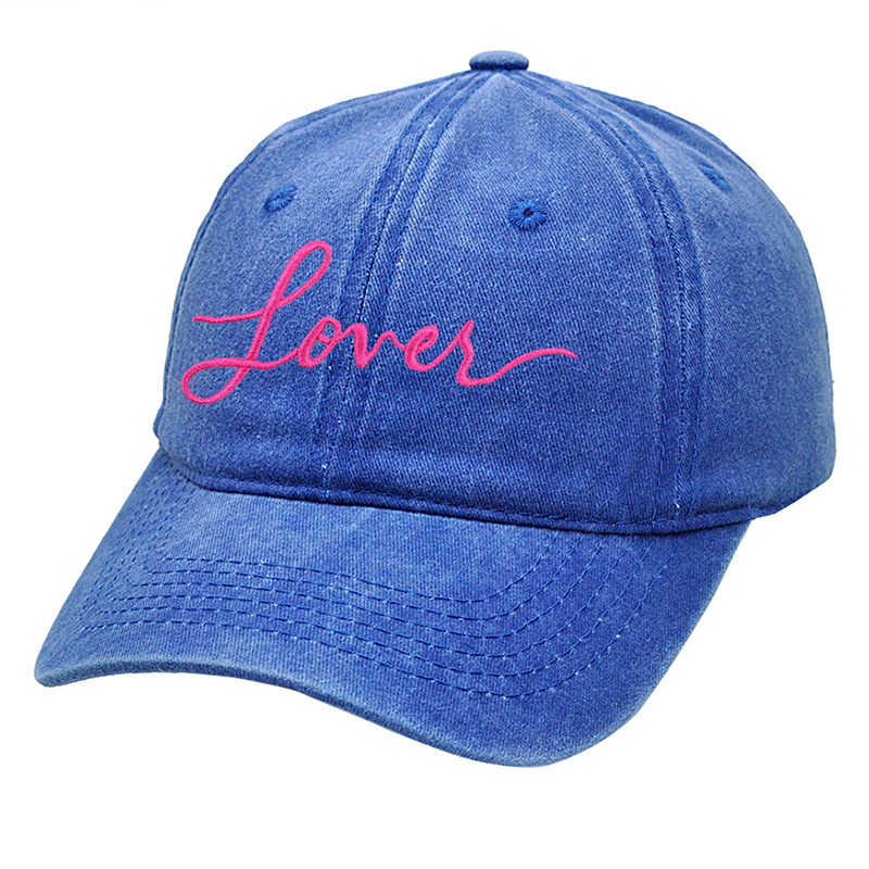 Fashion Royal Blue Cotton Embroidered Baseball Cap