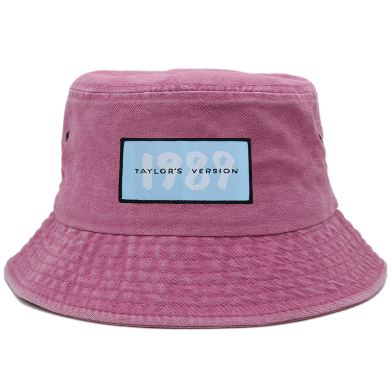 Fashion Pink Cotton Printed Bucket Hat