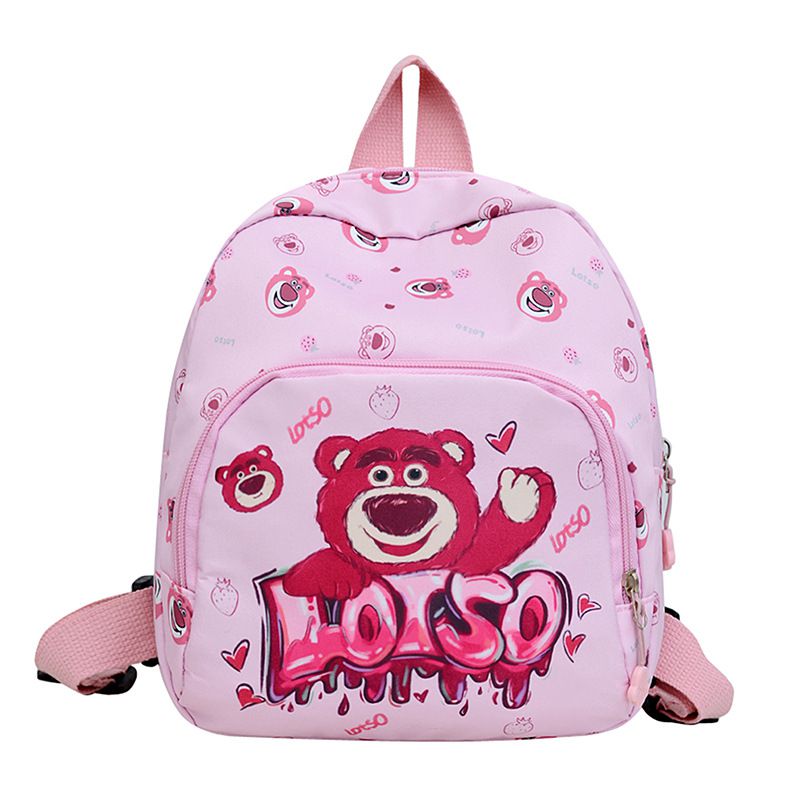 Fashion Strawberry Bear Nylon Printed Large Capacity Backpack