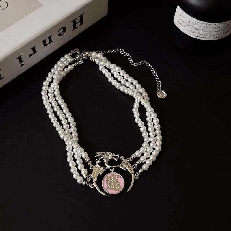 Fashion A Necklace Multi-layered Pearl Beaded Coin Necklace