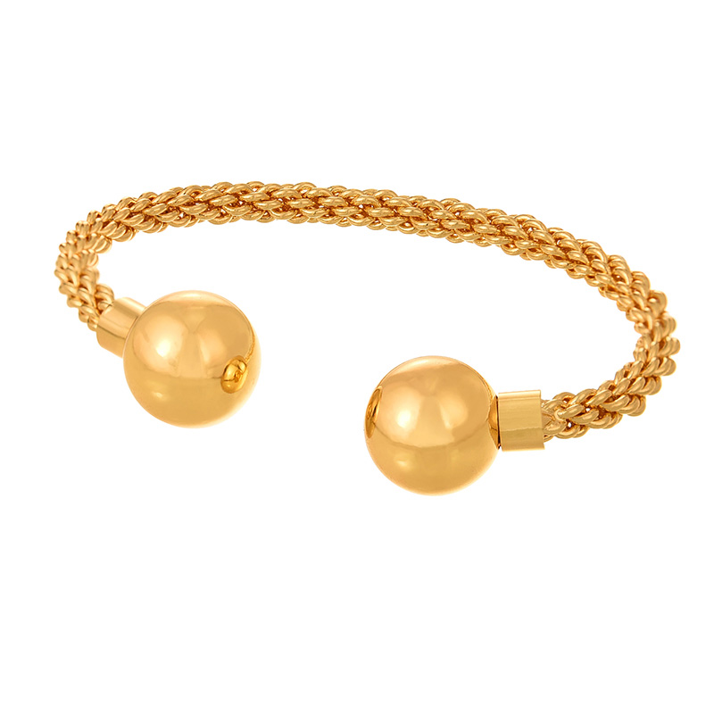 Fashion Golden 2 Copper Twist Ball Bead Bracelet