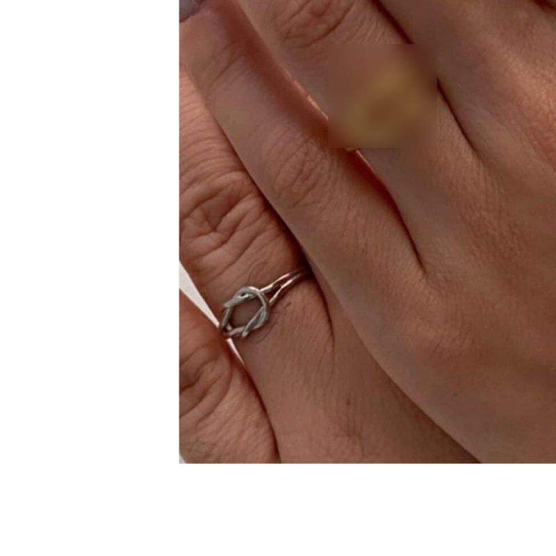 Fashion Steel Color Ring Titanium Steel Geometric Knot Ring
