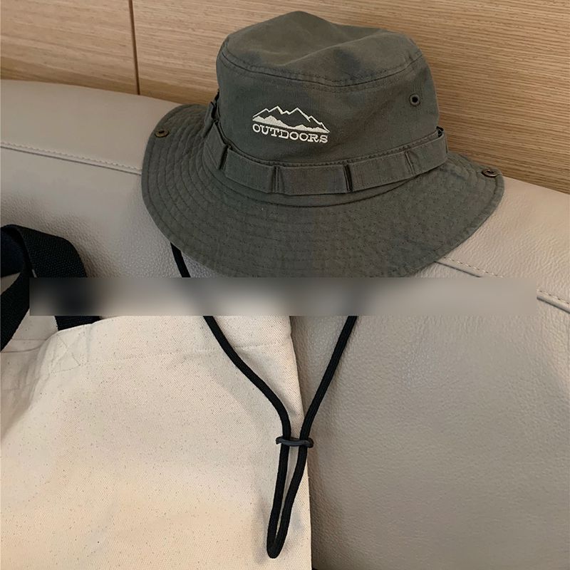 Fashion Armygreen Denim Drawstring Bucket Hat