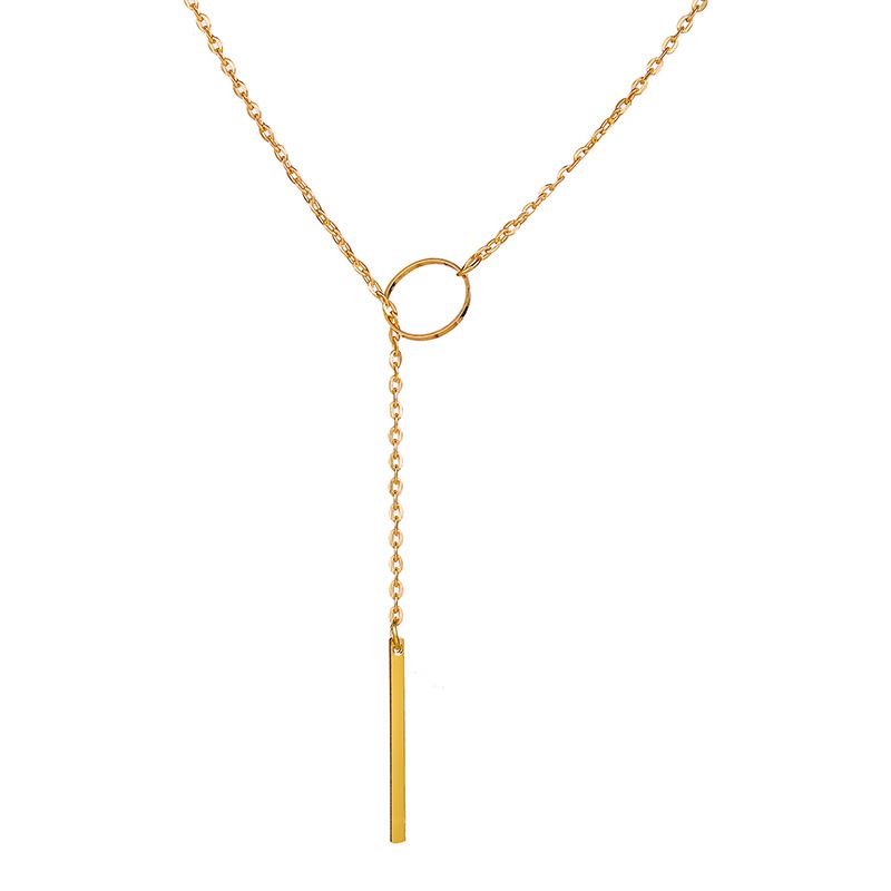Fashion Gold Alloy Pendant Geometric Circle Necklace