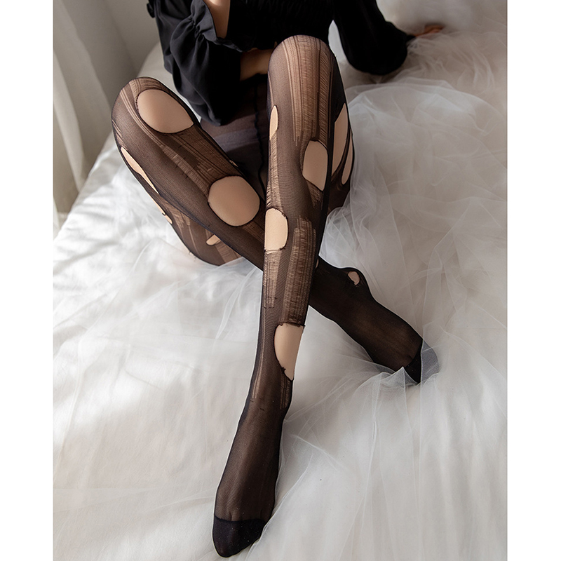 Fashion Black Nylon Hollow Stockings