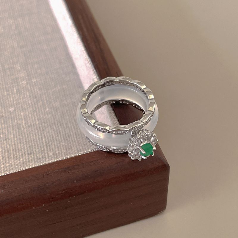 Fashion A Two-wear Ring Geometric Onyx Chalcedony Ring