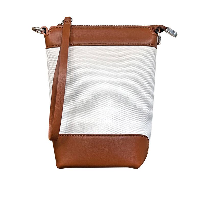 Fashion White Pu Contrasting Color Large-capacity Cross-body Bag