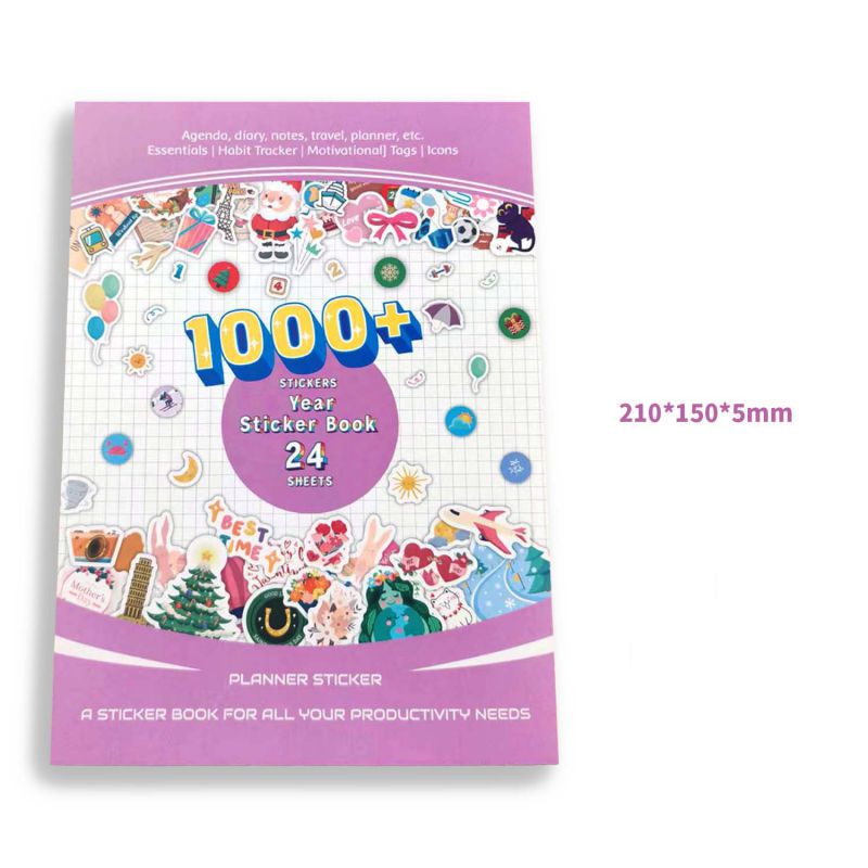 Fashion Model A01-whx Colorful Year-round Plan Sticker Book Geometric Print Planner