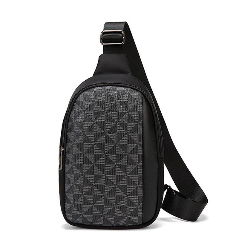 Fashion Black Pvc Printed Large-capacity Cross-body Chest Bag