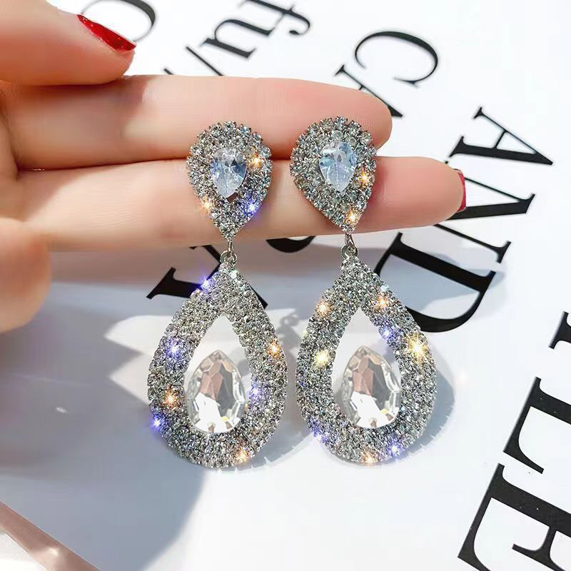 Fashion Main Picture-silver Alloy Diamond Drop Earrings