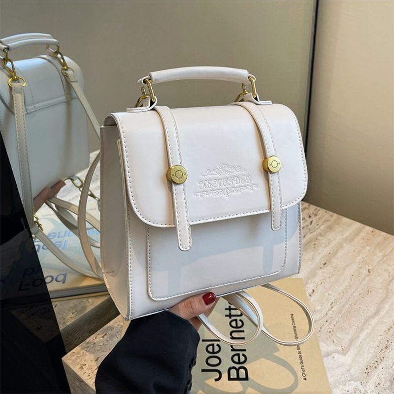 Fashion White Pu Large Capacity Backpack