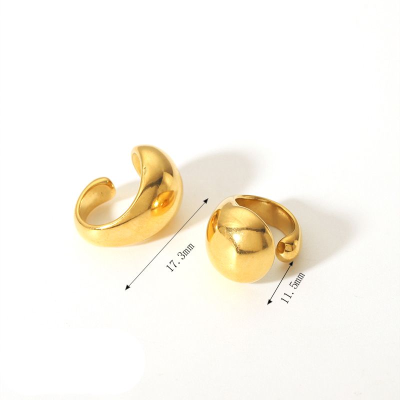 Fashion 4# Stainless Steel Gold-plated Geometric Ear Clips