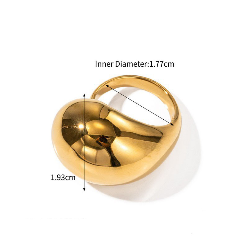 Fashion 4# Gold Plated Titanium Steel Geometric Open Ring