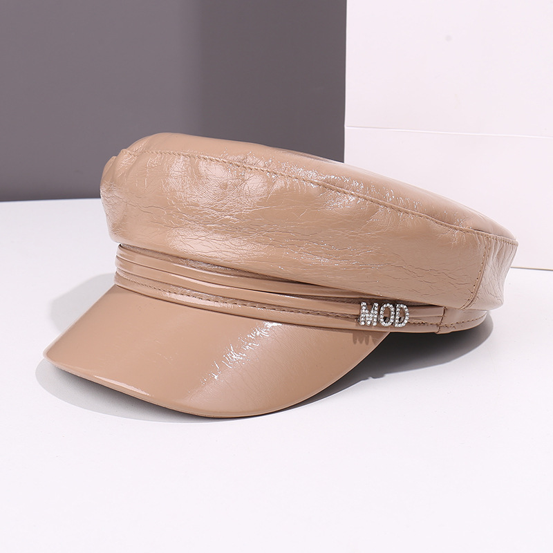 Fashion No. 10 Leather Octagonal Flat-top Beret