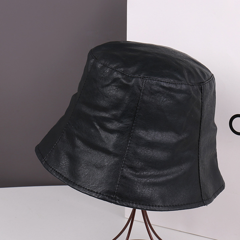 Fashion No. 35 Leather Textured Bucket Hat