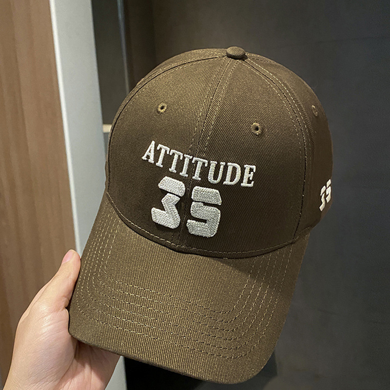 Fashion Coffee Cotton Letter-embroidered Baseball Cap
